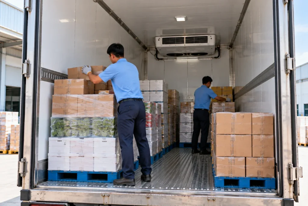 Cách xếp hàng trên xe lạnh